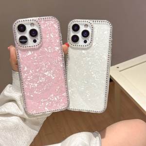 Venta caliente colorido TPU Conch Phone Case para <span class=keywords><strong>Samsung</strong></span> <span class=keywords><strong>Galaxy</strong></span> A14/A24/A34/A54/A13 4G/5G con marco de diamante - Product Image 1