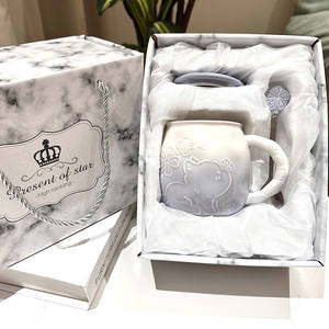 Ins Girl Birthday and Chinese New Year <b>Gift</b> Cherry Blossom cat with Lid <b>Mug</b> Set Eco-Friendly High Quality <b>Gift</b> <b>Box</b> Set - Product Image 1