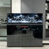 Aquarium étroit Jin Jing avec pompes à eau, filtre de fond pour poissons super blancs, verre ultra transparent, style industriel