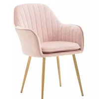 Vente en gros d'accoudoir moderne en velours chaises de salle à manger colorées avec pieds en métal doré pour salle à manger et restaurant
