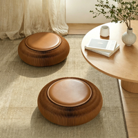 Tabouret pliable en papier kraft imperméable, forme nid d'abeille, rond, pour salon, siège supplémentaire