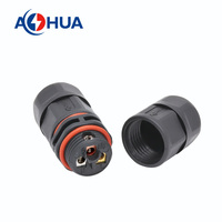 Conector de Alimentación AOHUA 20A AC M16 Tipo Tornillo para Cable, Impermeable IP68, 2PIN 3PIN, Cobre con Baño de Oro, Nylon PA66, para Luz LED de Túnel