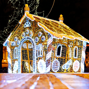 Luces Decorativas con Forma de Casa de Dulces para Exteriores, IP65, para Paisajes Navideños Comerciales - Product Image 1