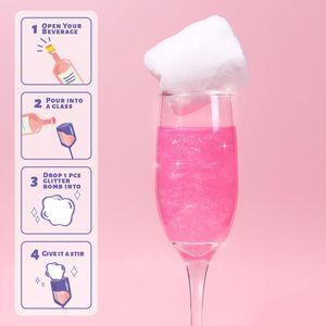 Set <span class=keywords><strong>di</strong></span> Bevande Scintillanti al Gusto Zucchero Filato con Glitter Commestibili, 4 Colori, Cocktail Fruttati per Feste <span class=keywords><strong>di</strong></span> Compleanno e Matrimoni - Product Image 4