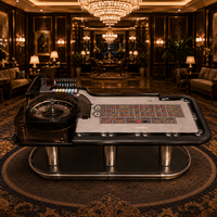 SUCCESSOR Premium Roulette-Pokertisch Kommerzieller Casino-Spieltisch mit Leder-Armlehne und Messing-Getränkehaltern