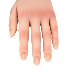 Bestseller Silikon Maniküre Nägel Modell Weiche Falsche Hand Silikon Training Nagel Übungs hand Mit Schreibtisch halter