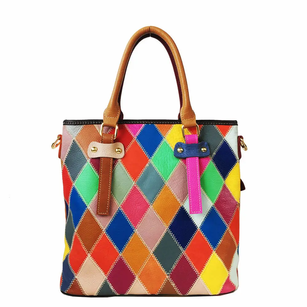 Amazon 'S Hete Dames Echt Lederen Handtassen Vrouwen Kleurrijke Echte Koeienhuid Lederen Handtassen Luxe