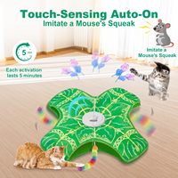 Jouet de chasse pour chat interactif en plastique à double couche, activé par le mouvement, pour l'intérieur, avec fonction cache-cache, rechargeable