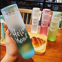 Botella de Agua de Vidrio de Una Sola Capa con Color Gradual, 401-500 ml, Aislamiento Térmico, Ecológica, Libre de BPA, Color Personalizado, en Oferta