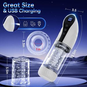 Vollautomatischer Drachen-Saugnapf-Flugzeugbecher mit Glans-Vibrationsmassagegerät für Erwachsene, männliches Masturbationsspielzeug - Product Image 3