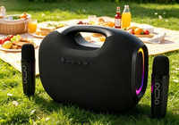 NOUVEAU Ensemble de karaoké avec deux microphones sans fil, enceinte Bluetooth portable pour chanter à la maison, fête en plein air