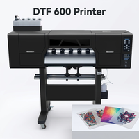Imprimante jet d'encre automatique DTF 600 pour l'impression de motifs sur vêtements, directement de l'usine, garantie 1 an, avec 2 ou 4 têtes.