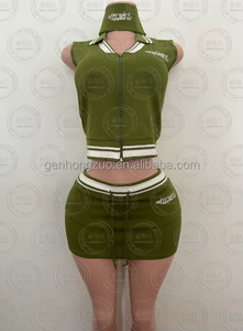 Completo Sportivo Y2K da Donna, T-Shirt <span class=keywords><strong>Polo</strong></span> con Gonna, Set Tennis Due Pezzi, Abbigliamento Loungewear Estivo Streetwear - Product Image 3