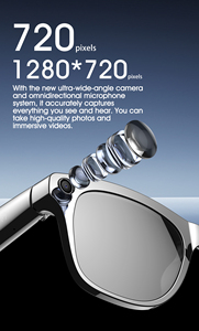 แว่นตาอัจฉริยะ Ai พร้อมกล้อง ถ่ายวิดีโอ 720P <span class=keywords><strong>แปล</strong></span>ข้อความและเสียงหลายภาษา ฟังเพลง ไฟฉาย XK Oen Pro BT Glasses - Product Image 2
