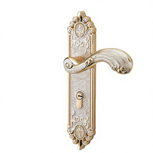 5202 Ivory White Universal Mute Solid Wood Door <b>Lock</b> for Bedroom European Style Household Use - Product Image 1