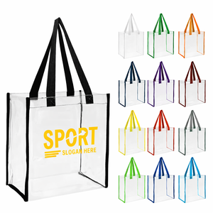 Custom Logo Long Handle USA 250 Anniversary Souvenir <b>Large</b> Capacity Clear <b>Bag</b> Washable Pvc <b>Bag</b> For Promotional - Product Image 5