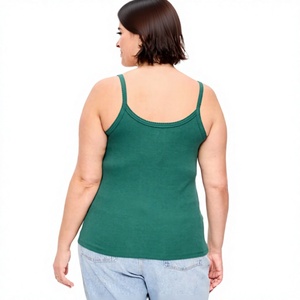 Wholesale OEM Women's Solid Casual Sleeveless <b>Spaghetti</b> <b>Strap</b> Camisole Push Knitted Breathable Soft Summer Spandex/Cotton Top - Product Image 4