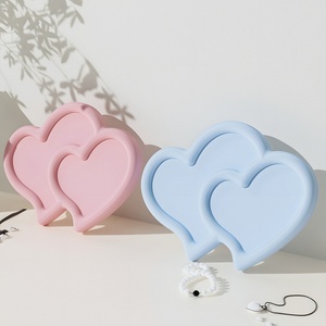 Molde de silicona de resina con forma de corazón para parejas, molde de yeso para el Día de San Valentín, para decoración del hogar y posavasos de tienda - Product Image 2