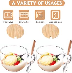 Contenedores de café de vidrio con estante, gran capacidad, tapas de bambú selladas herméticas, cuchara, cocina, tarros de almacenamiento de alimentos - Product Image 2