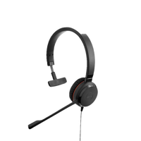 Casque Jabra Evolve 20 Mono UC pour la visioconférence en ligne, connexion USB directe, suppression active du bruit