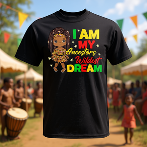 T-shirt pour filles du Mois de l'histoire africaine 'Je suis le plus fou des rêves de mes ancêtres' - Vêtements promotionnels - Product Image 3
