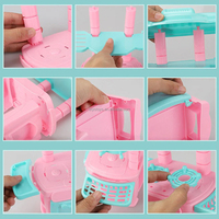 Ensemble de vaisselle de cuisine pour enfants, jeu de simulation de cuisine, table de jeu, 2 couleurs, pack mixte, jouet de jeu de rôle