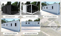 Maison préfabriquée en conteneur maritime extensible, mini-maison en conteneur préfabriquée, maison mobile préfabriquée en conteneur de 40 pieds
