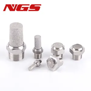 Pneumatic Air Muffler Stainless Steel 304 Fitting Exhaust Connector Flat Head Noise Reduce Silencer PT1/8" G NPT RC Type