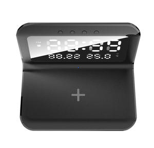 スマートデスクトップデジタル目覚まし時計15Wワイヤレス充電ドック多機能統合温度カレンダー時計ワンデスク - Product Image 4