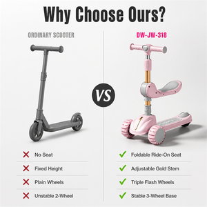 Patinete plegable de 3 ruedas para niños con altura ajustable - Product Image 4
