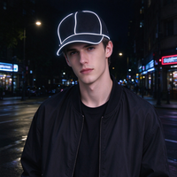 Casquette de baseball lumineuse à fil EL très demandée, chapeau LED lumineux, casquette de costume éclairée pour carnaval, boîte de nuit, fête rave, accessoires