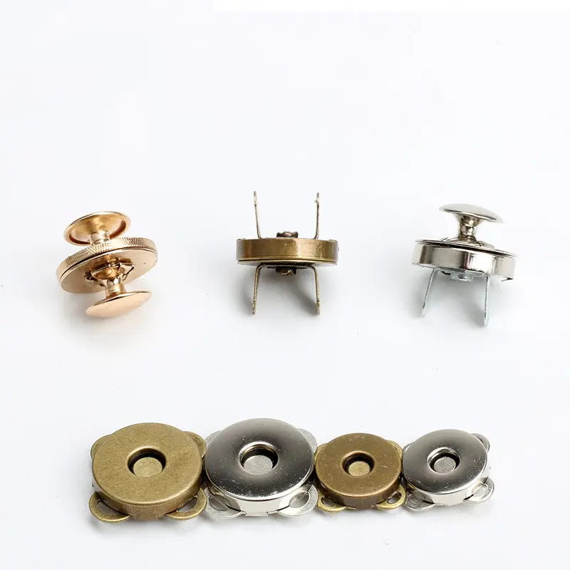 Eco-Friendly Durable 18mm 14mm Magnetic Button Round Metal Snap Fasteners Clasps Buttons Magnetic Button Sew For Bag