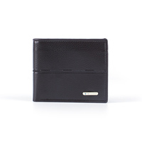 Dompet PU pria motif Lychee klasik, dompet pria muda Horizontal potongan bagus dan desain sederhana
