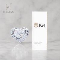 Diamantes HPHT de 1ct con Corte Excelente, Forma de Corazón, Cultivados en Laboratorio, Certificados por IGI, D VVS2, para Joyería