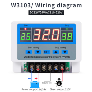 W3103 Régulateur de température numérique <span class=keywords><strong>5000W</strong></span> <span class=keywords><strong>Thermostat</strong></span> numérique 30A Régulateur de température - Product Image 3