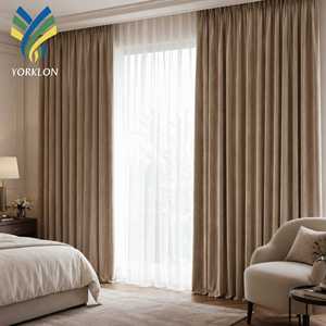 Tenda Oscurante di Lusso in Velluto Blu Navy, <span class=keywords><strong>Oro</strong></span>, Rosso <span class=keywords><strong>e</strong></span> <span class=keywords><strong>Beige</strong></span> per Soggiorno di Lusso - Product Image 1