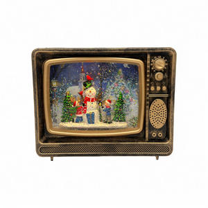 Ornamenti Natalizi Lampada a Fiocco di Neve in Cristallo Carillon TV con Neve che Cade Decorazione Natalizia Religiosa Illuminata - Product Image 5