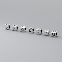 Perle intercalaire en argent Sterling 925 personnalisée, avec lettres initiales, forme carrée, pour bricolage, 50 pièces