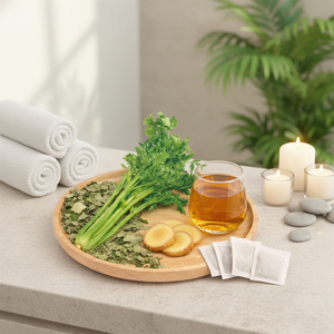 Natural Herbal Celery Lotus Leaf Ginger <b>Tea</b> Bags Detox Slimming Infusion Factory Price NMPT Brand From Vietnam Herbal <b>Tea</b> - Product Image 1