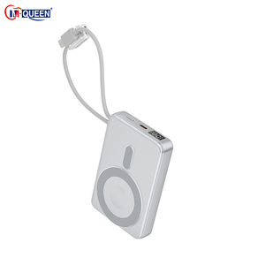 Cargadores Portátiles Pequeños Personalizados, Banco de Energía Inalámbrico Magnético de 10000 mAh con Soporte y 2 Cables Integrados para Teléfono Celular - Product Image 1
