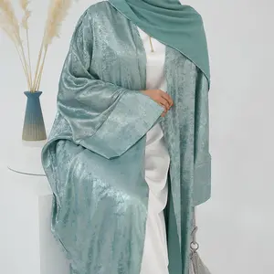 Khiêm tốn abaya long lanh áo Arabic quần áo hot stamping Dubai Thổ Nhĩ Kỳ hồi giáo Phụ nữ ăn mặc kimono mở abyaa