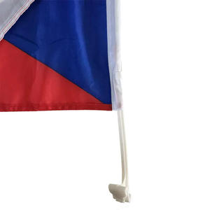Bandera de coche de impresión de doble cara promocional República Checa 12X18 pulgadas fabricante al por mayor Bandera de Clip de ventana para coche - Product Image 4