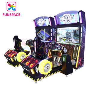 Funspace Máquina de juegos de carreras de coches <span class=keywords><strong>locos</strong></span> Arcade que funciona con monedas Máquina de videojuegos de coches de carreras de diversión interior - Product Image 5