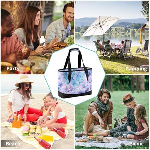 Sac isotherme floral pour le déjeuner, sac isotherme pour aliments, sac de rangement thermique pour les voyages et les pique-niques - Product Image 6