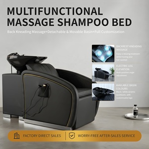 Fauteuil de lavage électrique de luxe Sulin avec repose-pieds motorisé et télécommande, unité de lavage des cheveux, mobilier de salon, vente directe d'usine - Product Image 1