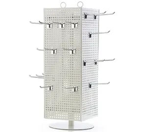 4 side revolving display rack for retail counter top peg display board for craft shows ,earring ,key chain ,jewelry