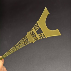 Marcapáginas de latón OEM con diseño de la Torre Eiffel y colgante, regalo de recuerdo de <span class=keywords><strong>feria</strong></span> <span class=keywords><strong>del</strong></span> <span class=keywords><strong>libro</strong></span> y viajes, servicio de grabado personalizado, venta al por mayor. - Product Image 4