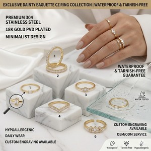 Professional Custom Waterproof <strong>Tarnish</strong> <strong>Free</strong> All Materials Dainty Bezel Prong Setting Men Women's <strong>Ring</strong> for All People - Product Image 1