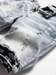 Pantalones Vaqueros Ajustados de Mezclilla para Hombre, Estilo Y2K 2025, Deslavados, Rotos, con Parches Bordados, Estilo Hip-Hop, Directo de Fábrica - Product Image 3