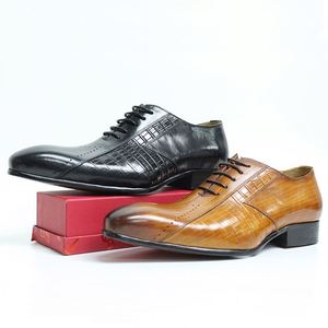 Chaussures Oxford pointues respirantes pour hommes, grande taille, en cuir véritable, sur mesure, pour affaires et décontracté, vente en gros - Product Image 1